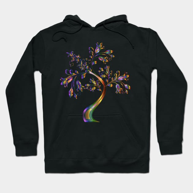 Floral ornamental tree in multiple colours 3 Hoodie by Montanescu